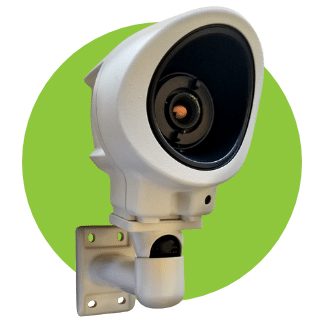 A video security camera, which is part of a video security, or CCTV, system. Also PTZ.