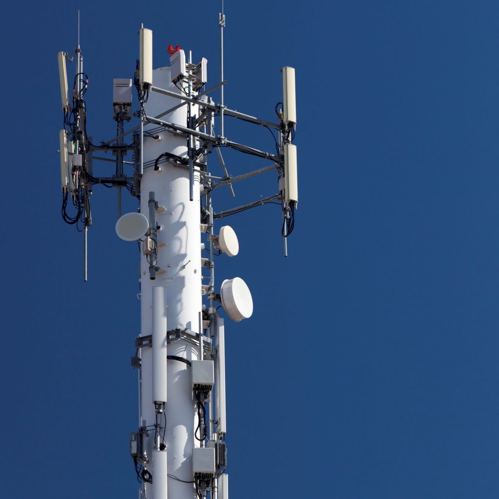 Tower Monitoring Solutions in Alberta The top of a cell phone tower.